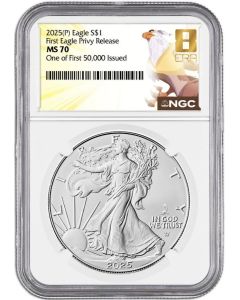 2025 American Silver Eagle  NGC MS70  - Eagle Privy - First 50K Issued 