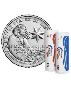 2022 P & D Wilma Mankiller AMERICAN WOMEN WASHINGTON QUARTERS MINT ROLLS