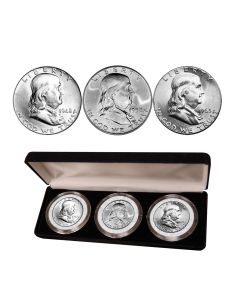 3 Decades of Franklin Silver Half Dollars