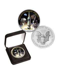 Apollo 11 50th Anniversary 2019 Colorized Silver Eagle