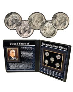 First Five Roosevelt Silver Dimes