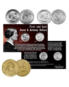 First & Last Susan B. Anthony Dollars BONUS! First Sacagawea Dollar