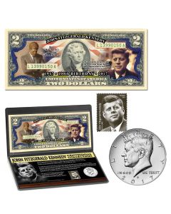 JFK Centennial Colorized Coin & Currency