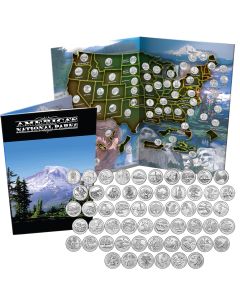 56 Brilliant Uncirculated America the Beautiful Parks Quarters with Map