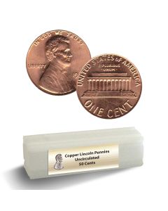 Copper Lincoln Pennies Uncirculated Roll of 50