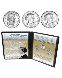 Last S Mint Business Strikes 3 Coins Susan B. Anthony Dollars