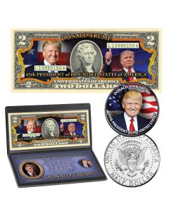 Donald Trump 45th President Colorized Coin & Currency