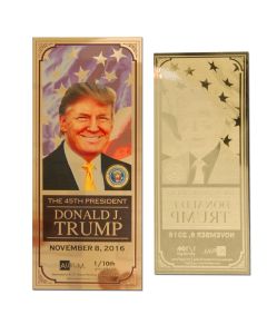Donald Trump 45th President 1/10th Gram 24K Gold Aurum Note