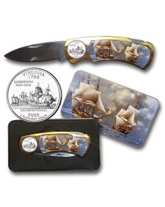 Pocket Knife - Ships at Sea  - 2000 Virginia State Quarter