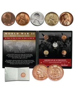 WWII Penny Collection with Bonus 100 Year Old Indian Head Penny
